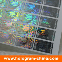 Anti-Falsificação 2D / 3D Transparente Serial Number Holograma Sticker